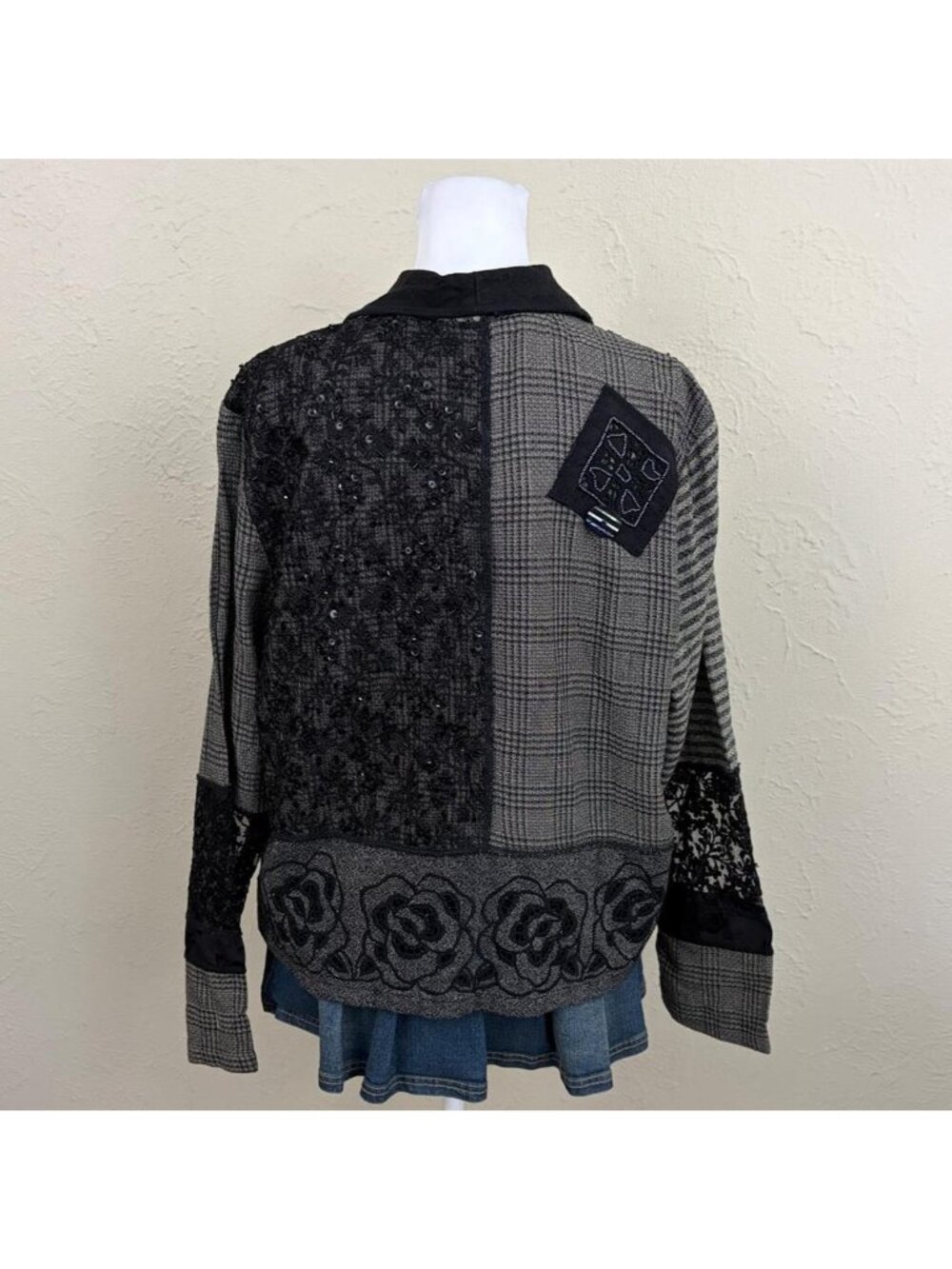 90s patchwork boho light weight jacket - Picture 4 of 8